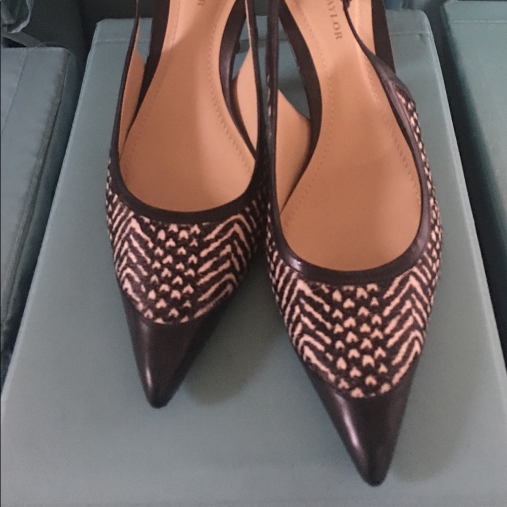 Ann Taylor Slingback Zebra Shoes